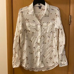 Eddie Bauer TeePee Button Down Gauze Shirt Medium